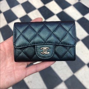 Chanel Wallet- Caviar Iridescent Black Flap